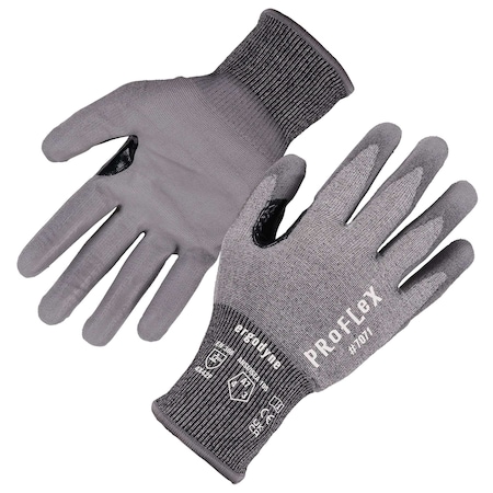 Ergodyne ANSI A7 PU Coated CR Gloves, Gray, Size XXL, PR 7071